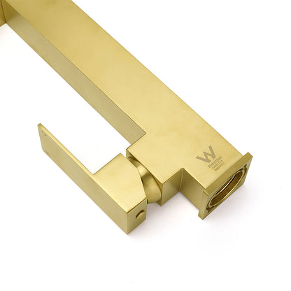 Brushed Gold Tall Kitchen Sink Basin Mixer Swivel Faucet Tap Pull Out Spout Head - Image 7