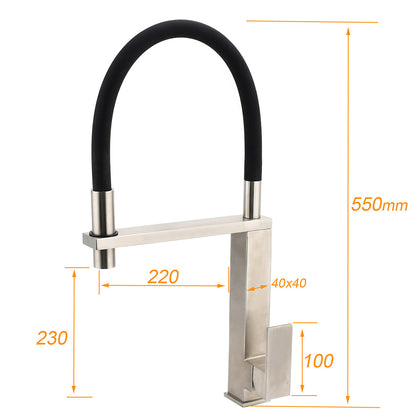 WELS 6.0L/m Chrome Kitchen Sink Basin Mixer Swivel Faucet Tapware Pull Out Spout - Image 2