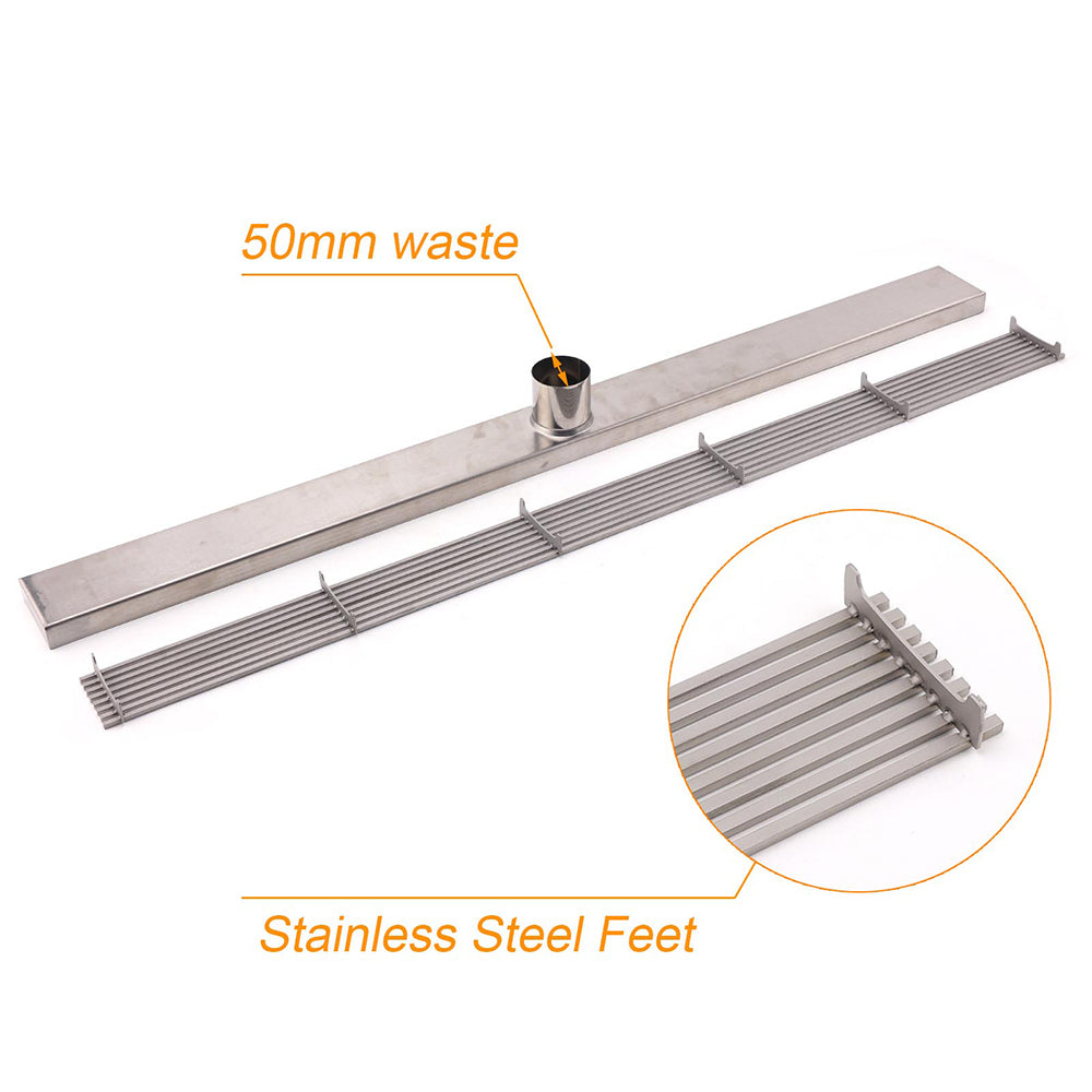 Bathroom Stainless Steel 800mm Strip Fence Shower Grate Floor Drain 50mm Outlet - Image 6