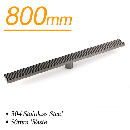 Watermark Gun Metal 800mm Strip Fence Linear Shower Grate Floor Drain 50mm Waste - Image 5