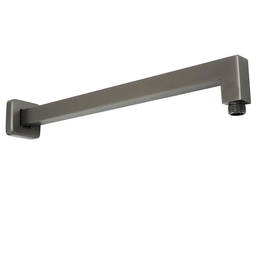 Gun Metal 10" Square Large Rainfall Shower Head 400mm Straight Wall Mounted Arm Set - Image 2