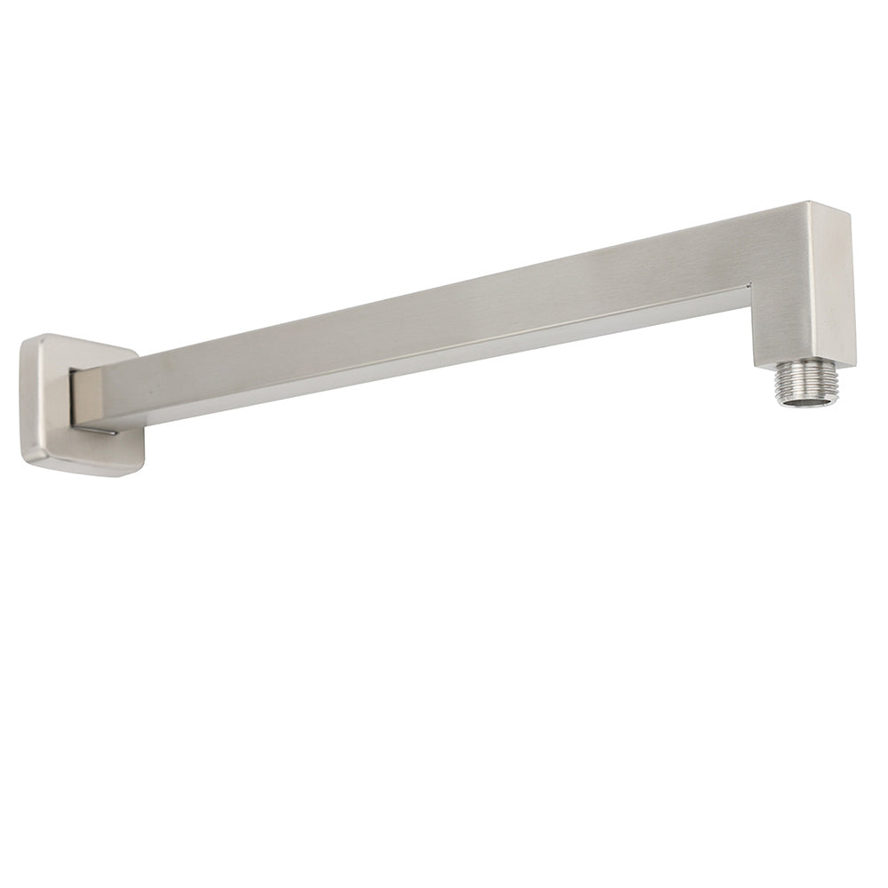 Brushed Nickel 8" Square Rainfall Shower Head + 400mm Straight Wall Mount Arm - Image 4