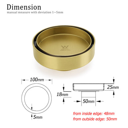 Brushed Gold Round 100mm Diamater Tile Insert Floor Drain Shower Grate 50mm Out - Image 2