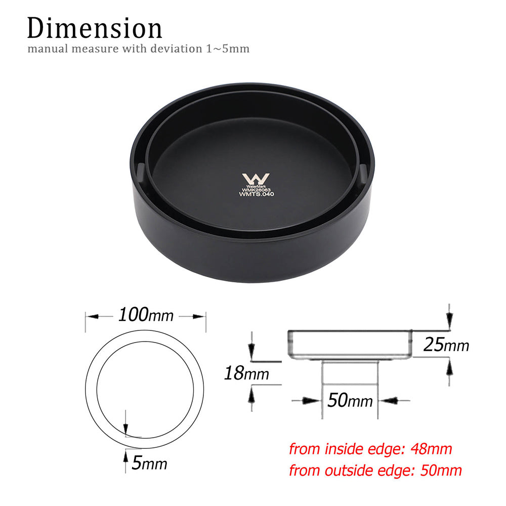 Watermark Matt Black Round 100mm Tile Insert Floor Drain Shower Grate 50mm Waste - Image 2