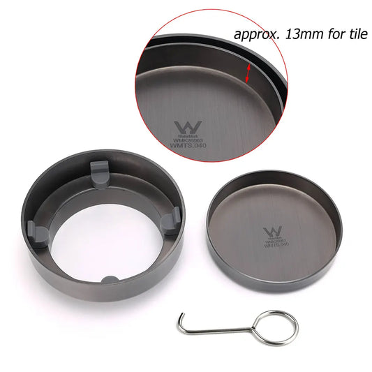 Gun Metal Round 100mm Diameter Tile Insert Floor Drain Shower Grate 75mm Outlet - Image 3