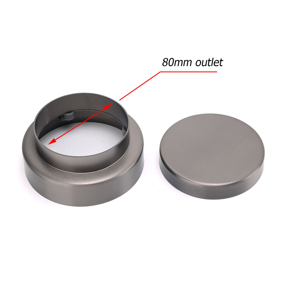 Gun Metal Round 100mm Diameter Tile Insert Floor Drain Shower Grate 75mm Outlet - Image 4