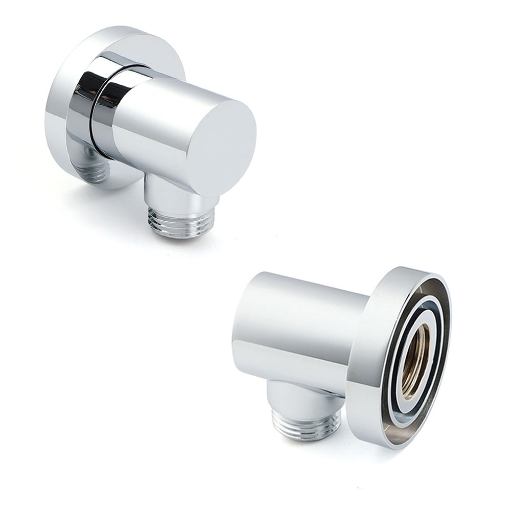 Bathroom Component Brass Chrome Flexible Shower Elbow Connector Water Inlet 1/2" End - Image 3