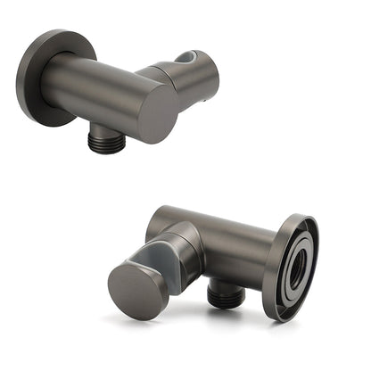 Gun Metal Grey Handheld Shower Head Swivel Bracket Holder Water Inlet Elbow Connector - Image 3