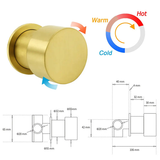 Brushed Gold Twin Shower Set 8" Round Head Single Mode Metal Handheld Sliding Rail Arm Mixer Valve - Image 8
