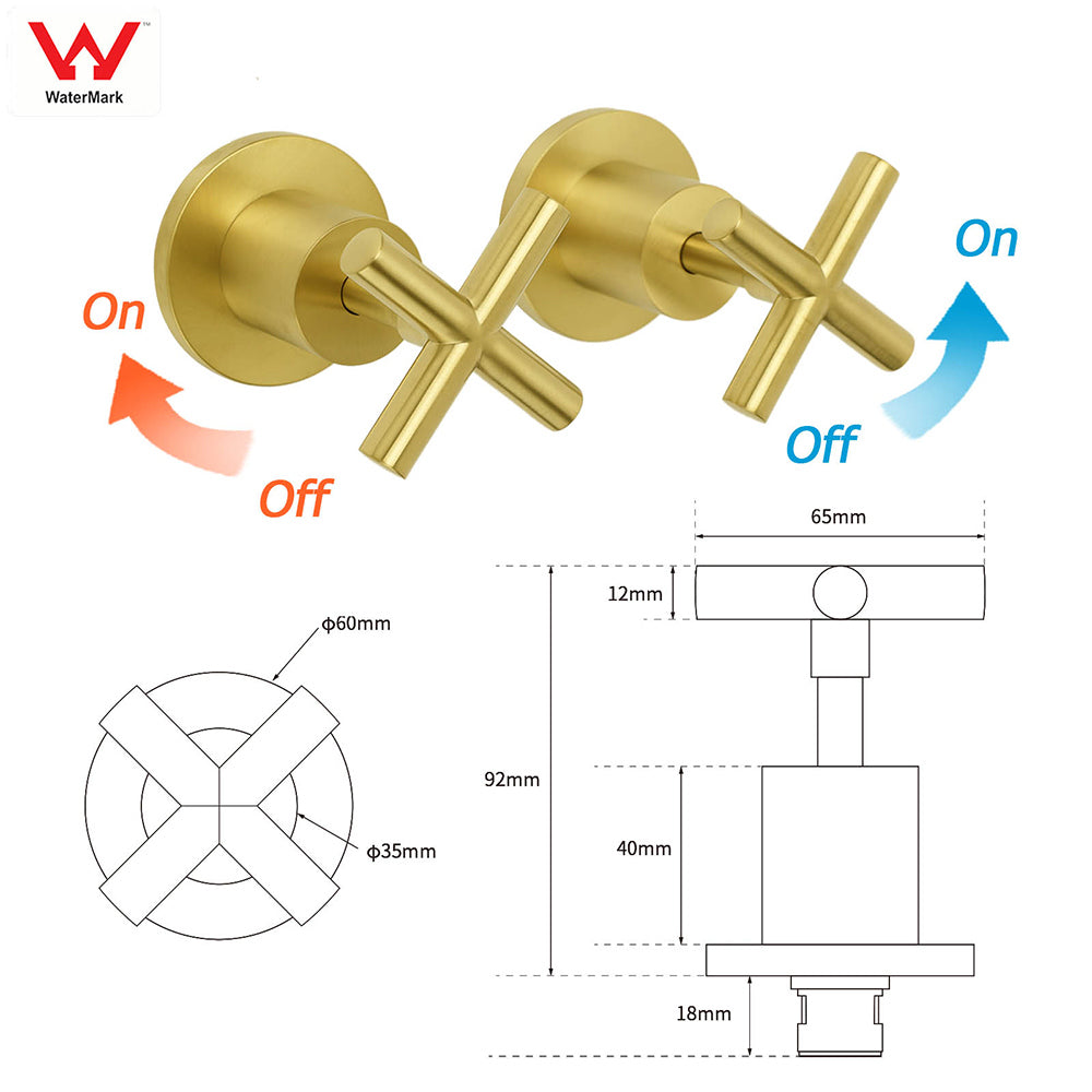 Brushed Gold Twin Shower Set 8" Round Head One Mode Handheld Sliding Rail Arm Classic Mixer - Image 7