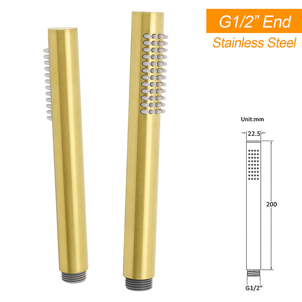 WELS Brushed Gold 2in1 Shower Large Round 12" Rain Head Handheld Silde Wall Rail Arm - Image 7