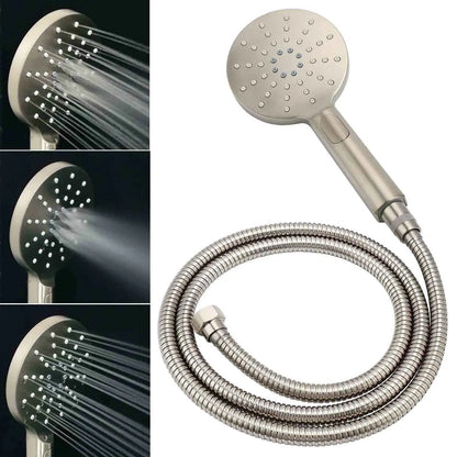WELS Brushed Nickel 2in1 Shower Set Sliding Rail Arm 8" Round Head Handheld Small Face Mixer - Image 7
