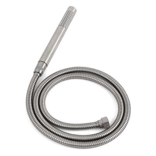 WELS Brushed Nickel 2in1 Shower Set Sliding Rail Arm 8" Round Head Metal Handheld Small Face Mixer - Image 7