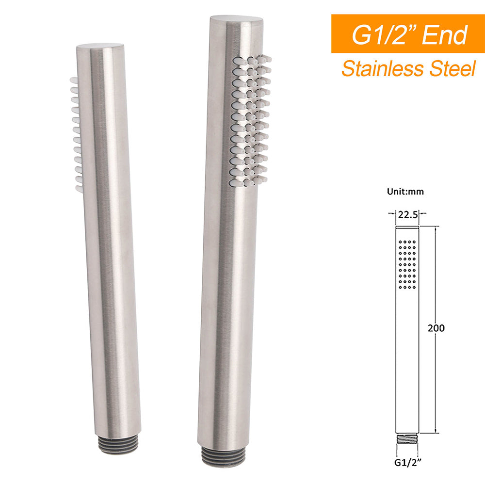 WELS Brushed Nickel Dual Shower Set Sliding Rail Arm 12" Round Head Handheld Rose Combo - Image 8