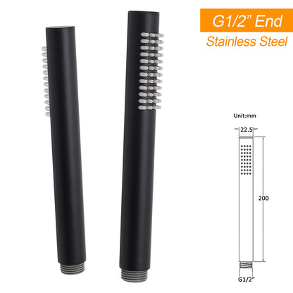WELS Matt Black 2in1 Shower 8" Round Head Set 1 Mode Handheld Rose Sliding Rail Elbow Inlet - Image 8