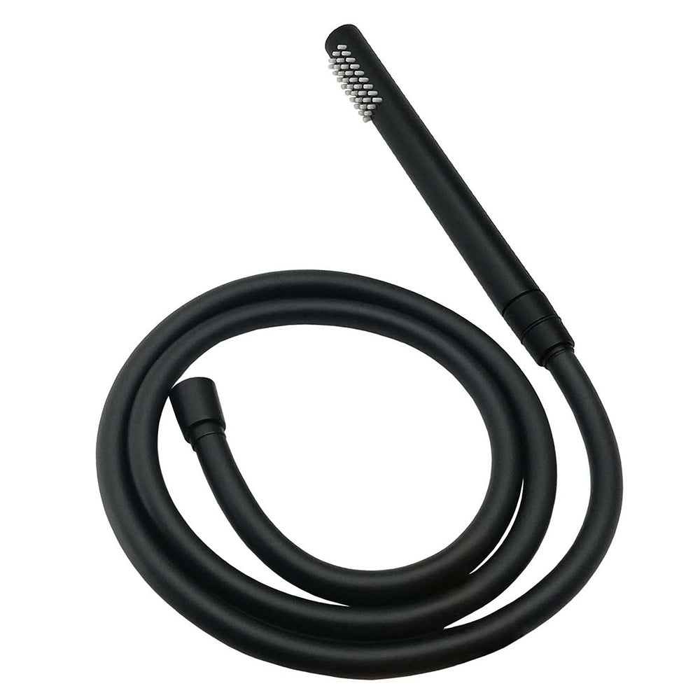 WELS Matt Black Dual 12" Round Shower Head Set Metal Handheld Rail Wall Arm Elbow Inlet Twin Taps - Image 7