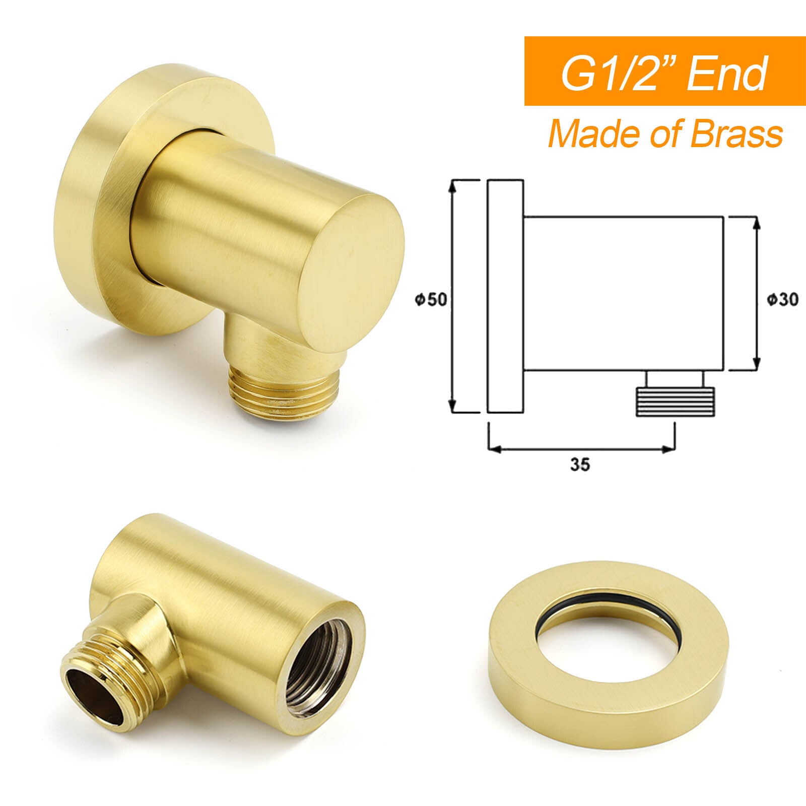 Brushed Gold Square 10" Rain Head 3 Mode Handheld Rose Sliding Rail Arm Dual Shower Set - Image 8