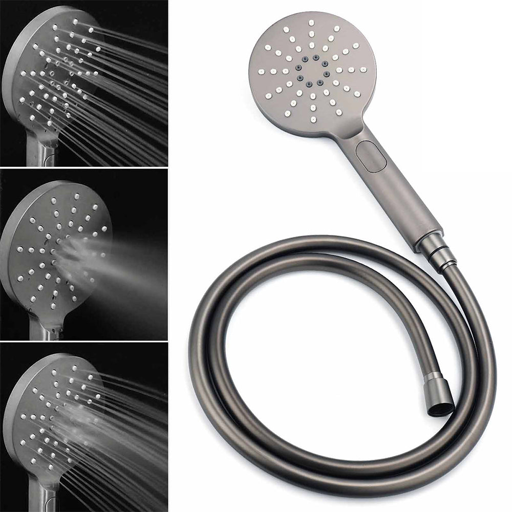 WELS Gun Metal 2in1 Round Shower 10" Rain Head 3 Mode Handheld Sliding Rail Twin Taps Set - Image 7