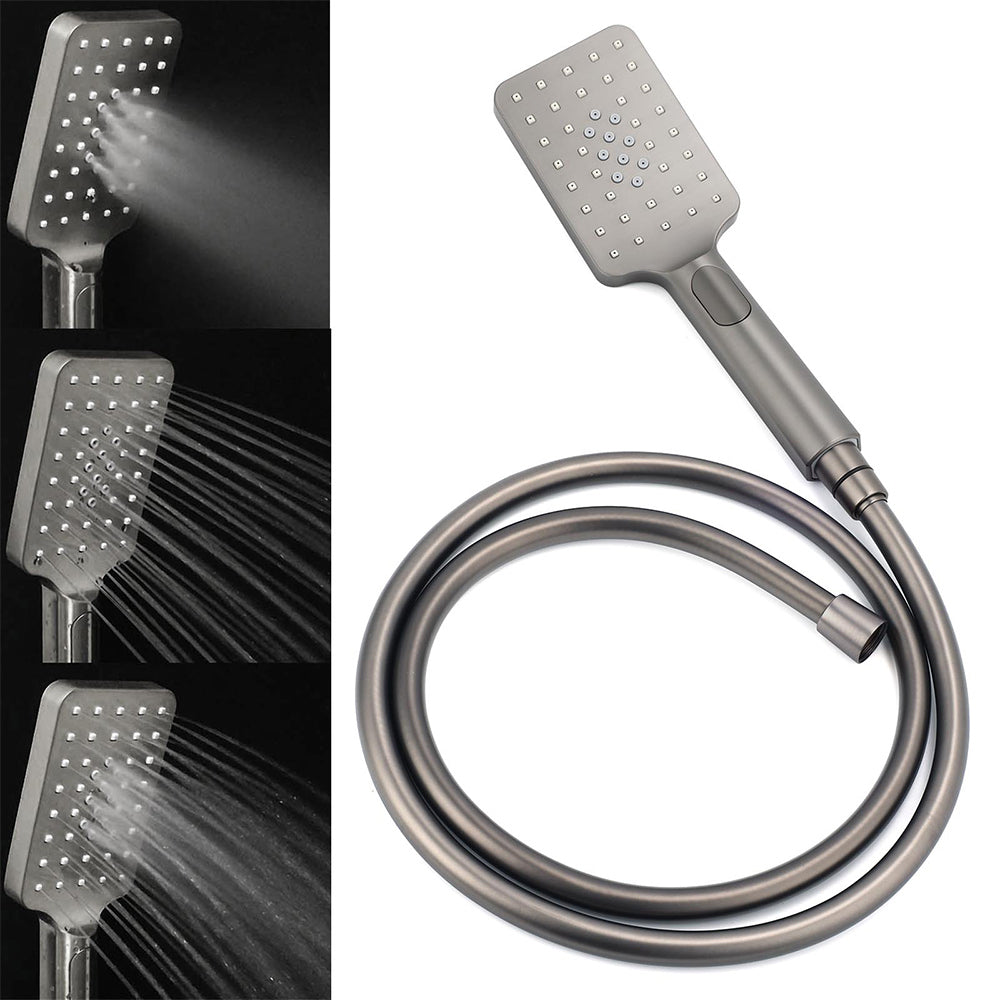 WELS Gun Metal 2in1 Shower Set Square 10" Rain Head Handheld Adjustable Silde Rail Combo - Image 5