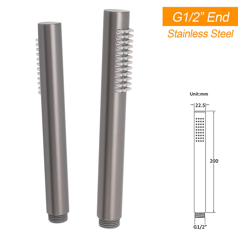 WELS Gun Metal Dual Round Shower 10" Rain Head Stainless Steel Handheld Sliding Rail Diverter Set - Image 5
