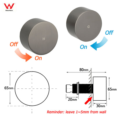 WELS Gun Metal Dual Round Shower Head 10" Rain Head Stainless Steel Handheld Sliding Rail Diverter Set - Image 5