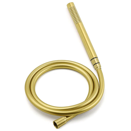 WELS Brushed Gold Rain Shower 12" Head Ergonomic Handheld Rose Sliding Rail Round Taps Set - Image 8