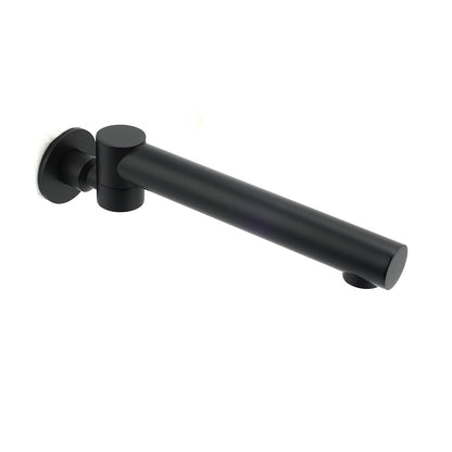 Matt Black Round Basin Wall Mounted Spout Faucet Outlet 180° Swivel Tap Watermark - Image 2