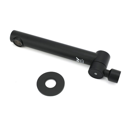 Matt Black Round Basin Wall Mounted Spout Faucet Outlet 180° Swivel Tap Watermark - Image 5