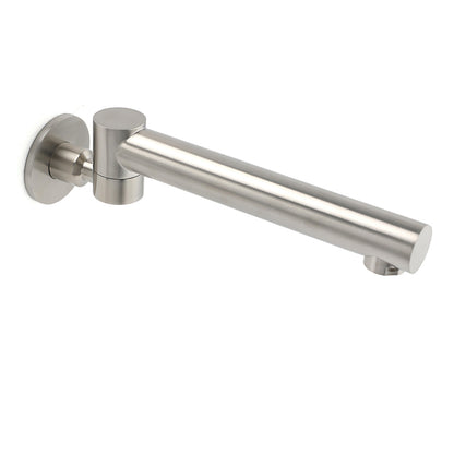 Brushed Nickel Round Basin Wall Mounted Faucet Outlet 180 Swivel Vanity Bathtub Spout - Image 2