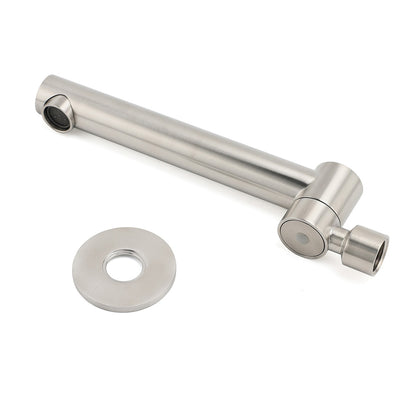 Brushed Nickel Round Basin Wall Mounted Faucet Outlet 180 Swivel Vanity Bathtub Spout - Image 5