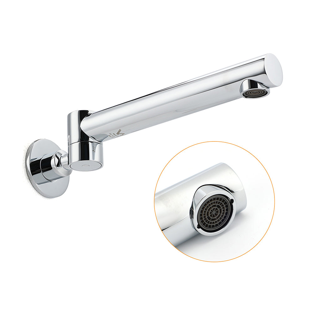 Watermark Chrome Round Basin Wall Mount Faucet Outlet 180° Swivel Brass Bath Tub Spout - Image 3