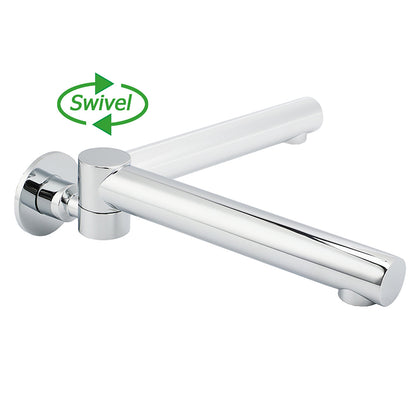 Watermark Chrome Round Basin Wall Mount Faucet Outlet 180° Swivel Brass Bath Tub Spout - Image 4