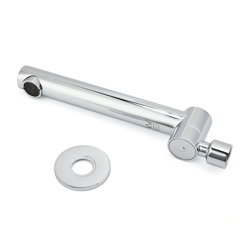Watermark Chrome Round Basin Wall Mount Faucet Outlet 180° Swivel Brass Bath Tub Spout - Image 5