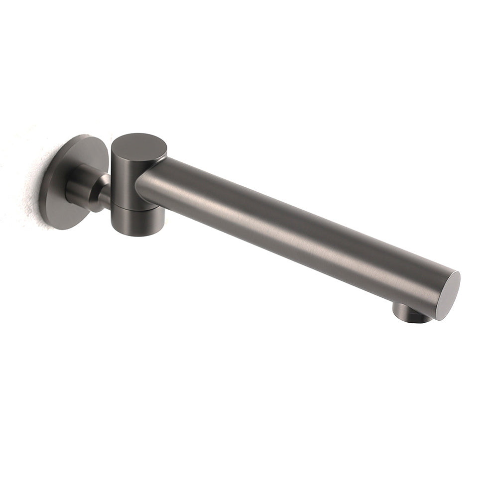 Gun Metal Round Wall Mounted 180 Swivel Bathtub Faucet Water Outlet Vanity Spout - Image 4