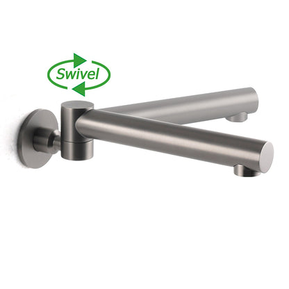 Gun Metal Round Wall Mounted 180 Swivel Bathtub Faucet Water Outlet Vanity Spout - Image 5