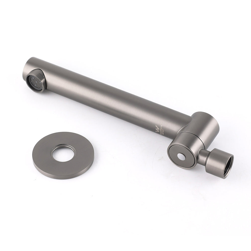 Gun Metal Round Wall Mounted 180 Swivel Bathtub Faucet Water Outlet Vanity Spout - Image 6