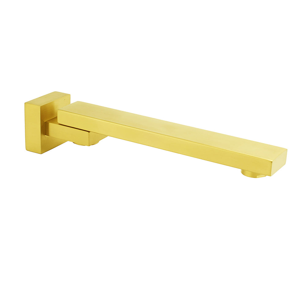 Brushed Gold Square Stainless Steel 180 Swivel Bathtub Faucet Water Outlet Spout