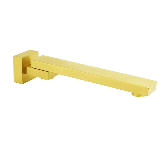 Brushed Gold Square Stainless Steel 180 Swivel Bathtub Faucet Water Outlet Spout