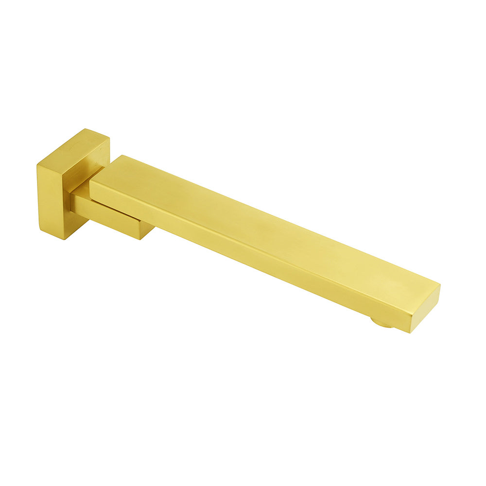 Brushed Gold Square Stainless Steel 180 Swivel Bathtub Faucet Water Outlet Spout - Image 2