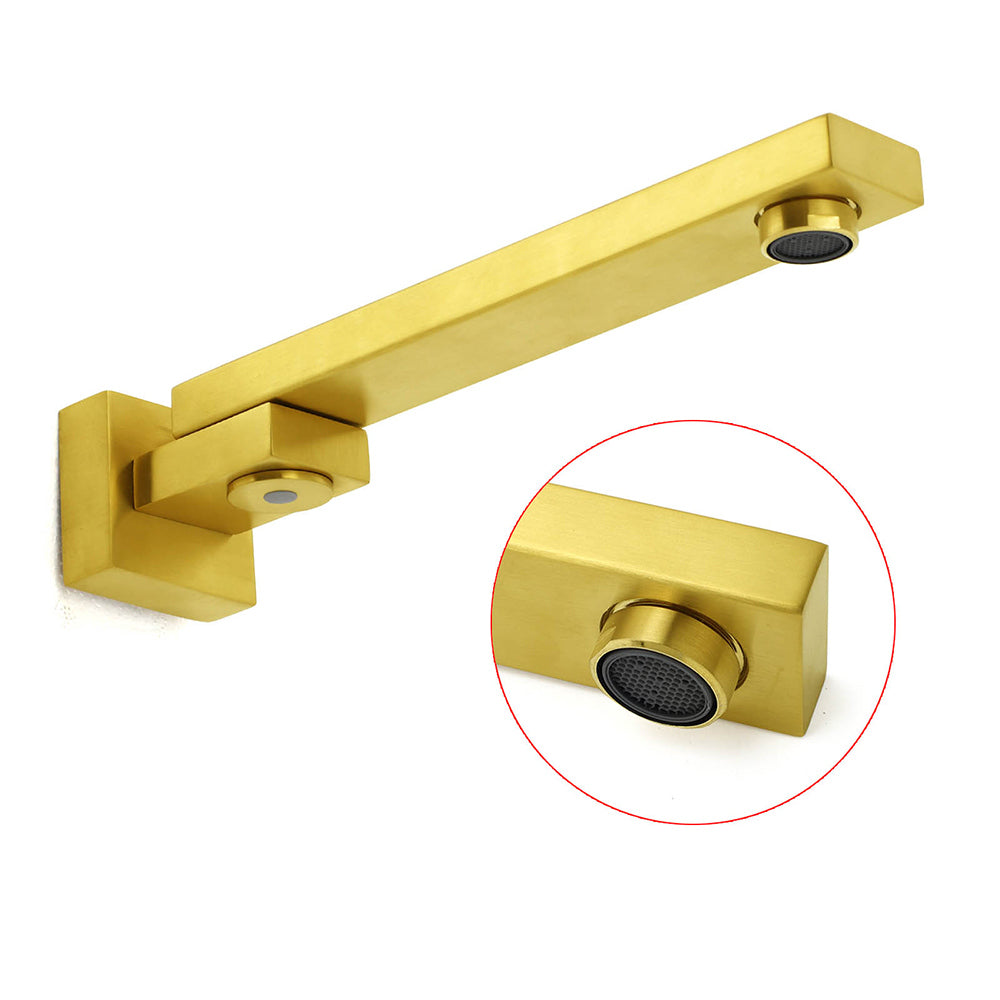 Brushed Gold Square Stainless Steel 180 Swivel Bathtub Faucet Water Outlet Spout - Image 3