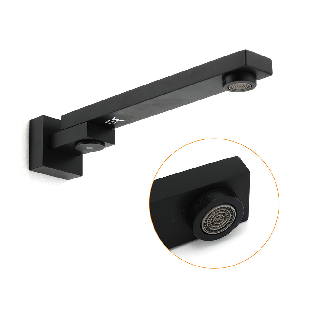 Matte Black Square Bathtub Faucet 180° Swivel Water Spout Outlet Basin Watermark - Image 3