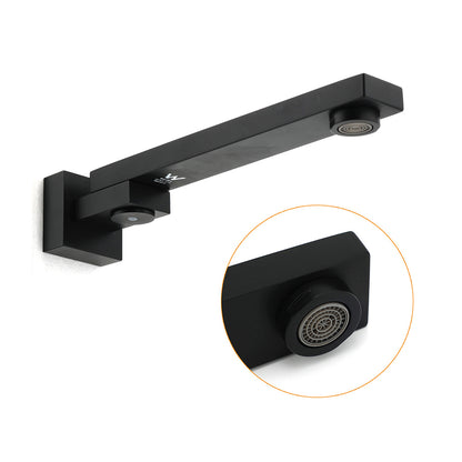 Matte Black Square Bathtub Faucet 180° Swivel Water Spout Outlet Basin Watermark - Image 3
