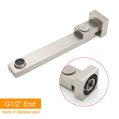 Brushed Nickel Square Stainless Steel Swivel Spout Bathtub Bubble Faucet Outlet - Image 4