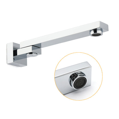 Chrome Square Stainless Steel Shower Bathtub Water Spout Faucet Outlet Tap 180° Swivel Set - Image 2