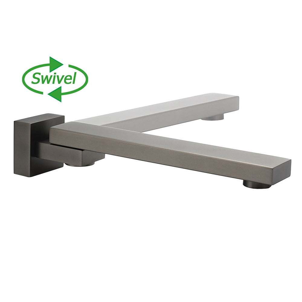 Gun Metal Square Stainless Steel 180 Swivel Bathtub Faucet Water Outlet Spout - Image 3