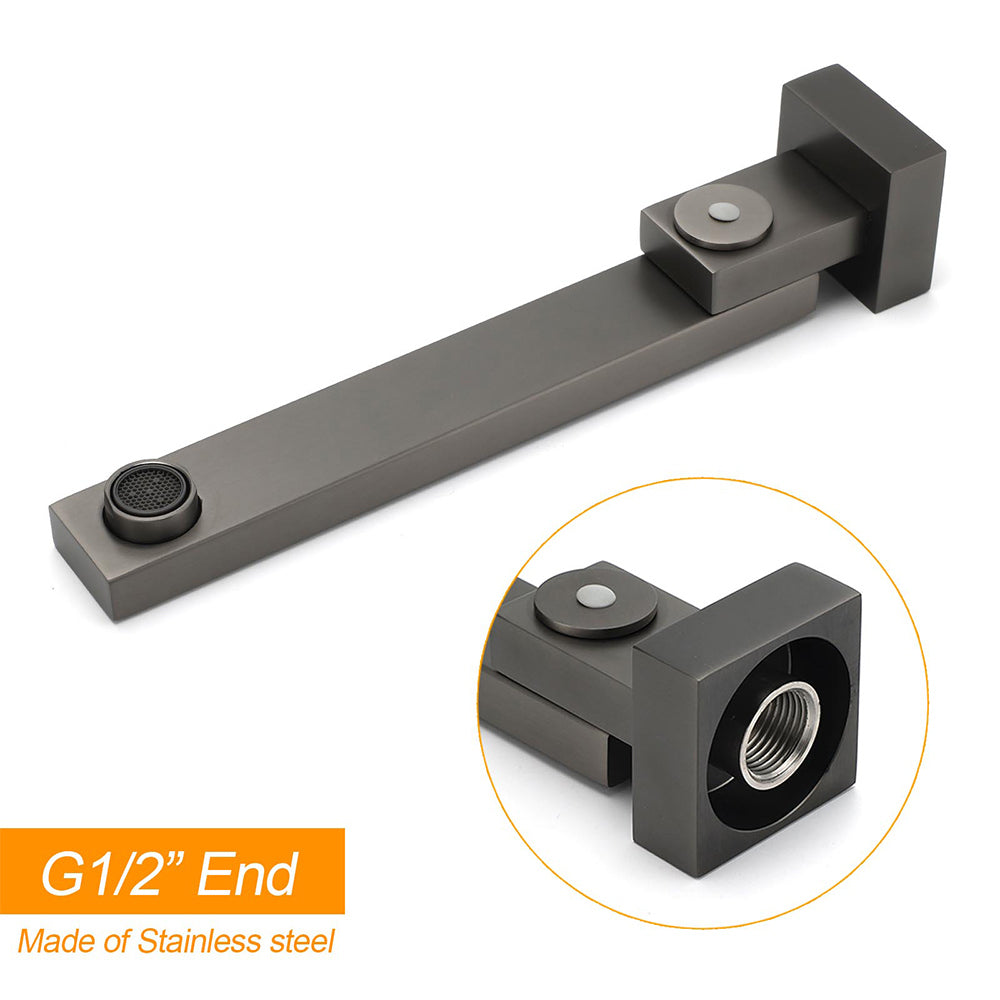 Gun Metal Square Stainless Steel 180 Swivel Bathtub Faucet Water Outlet Spout - Image 4