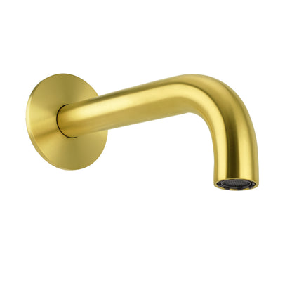 Brushed Gold 150mm Round Curve Faucet Outlet Bathroom Tub Water Filler Spout Set - Image 3
