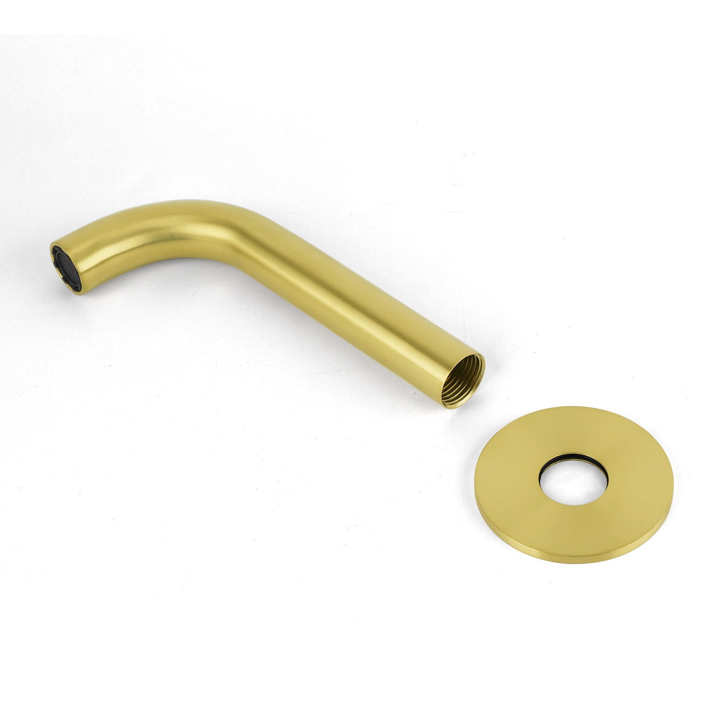 Brushed Gold 150mm Round Curve Faucet Outlet Bathroom Tub Water Filler Spout Set - Image 4