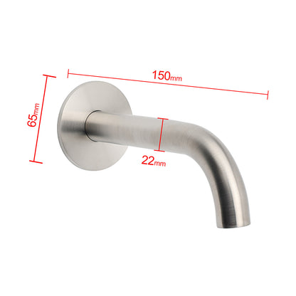Brushed Nickel 150mm Round Curve Faucet Water Outlet Swivel Bathtub Filler Spout - Image 2