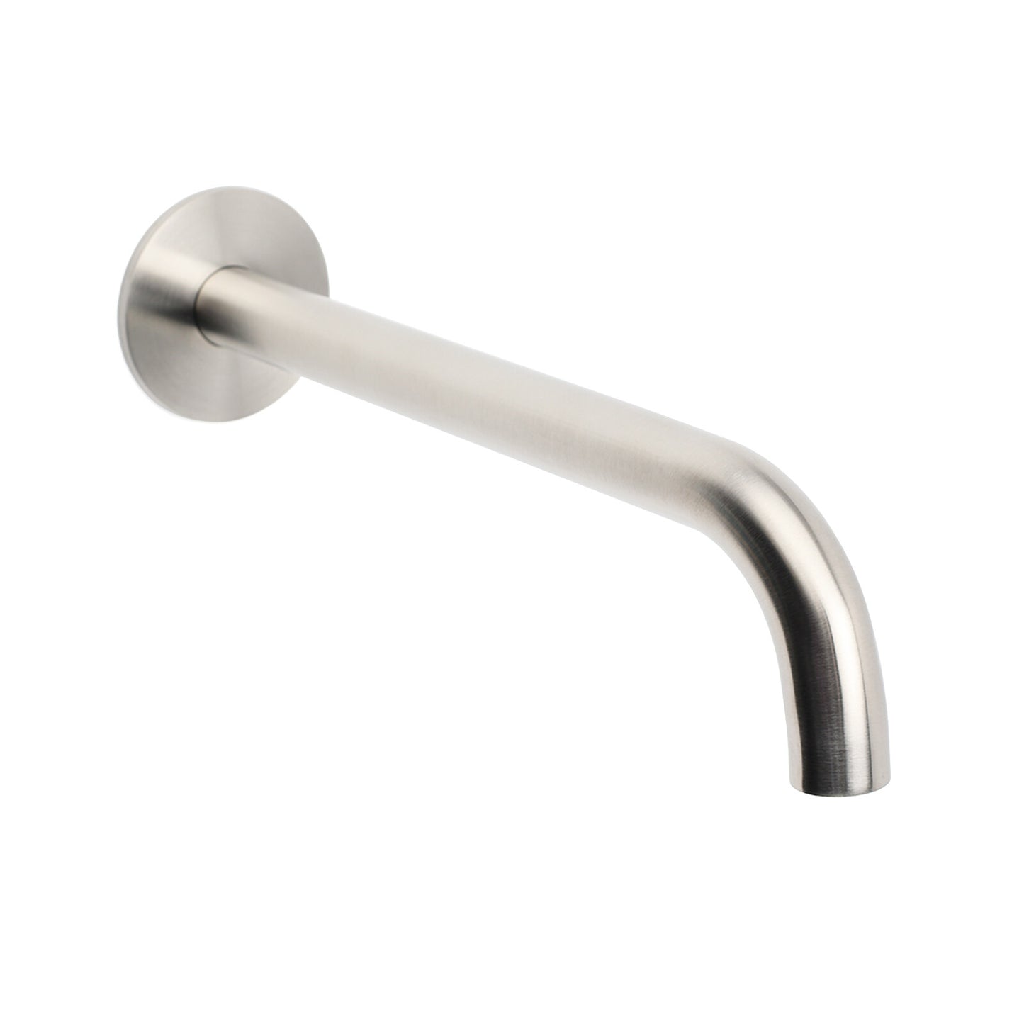 Brushed Nickel Round 250mm Long Spout Bath Tub Wall Mounted Water Filler Outlet - Image 3